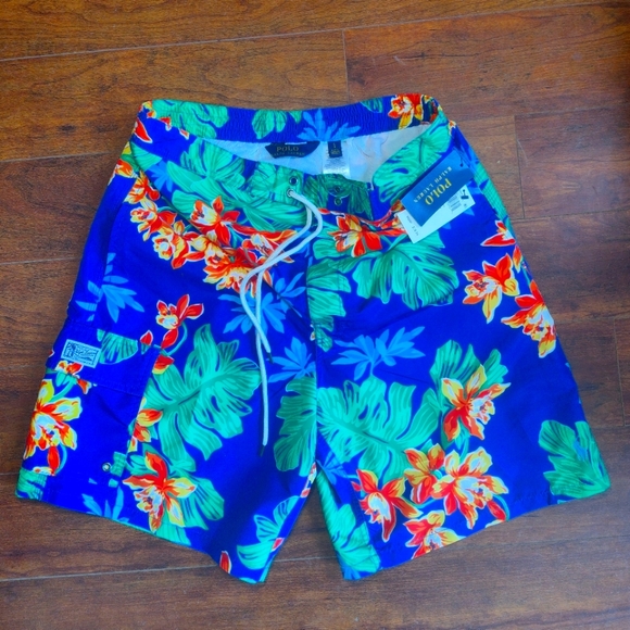 Polo Ralph Lauren NWT Floral Print Swim Trunks szL - Picture 1 of 3